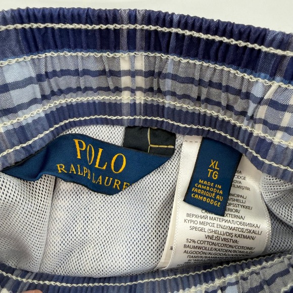 Polo ralph lauren blue plaid swim trunks xl - Picture 3 of 4